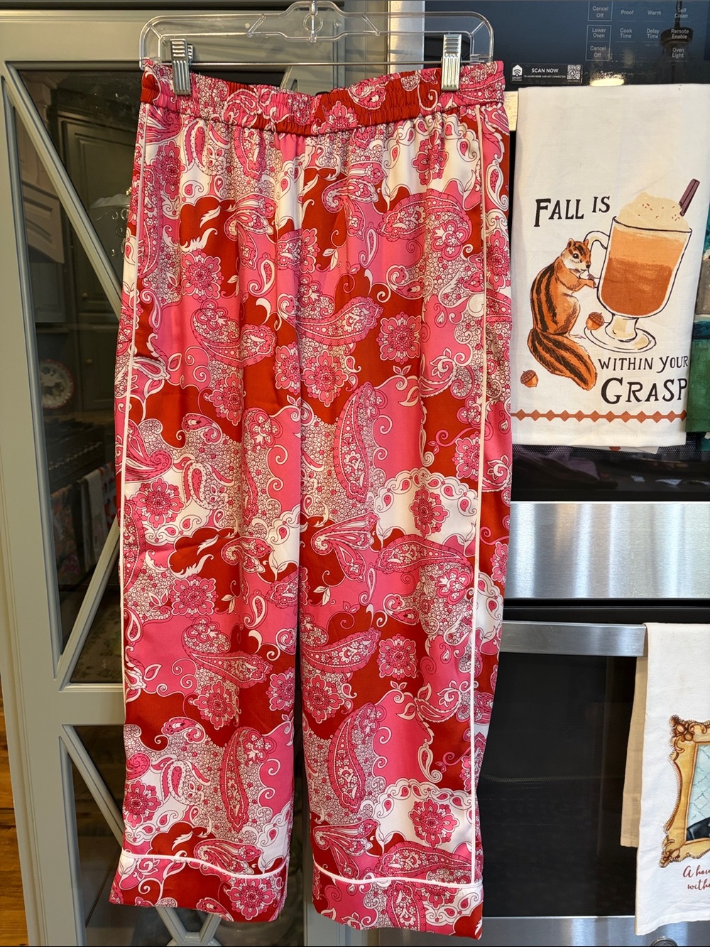 J. Crew Retro Pink & Red Paisley Lounge Pants 6 Small